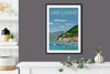 Lake Lugano Travel Poster, Travel Print of Lake Lugano, Italian Lakes, Italy