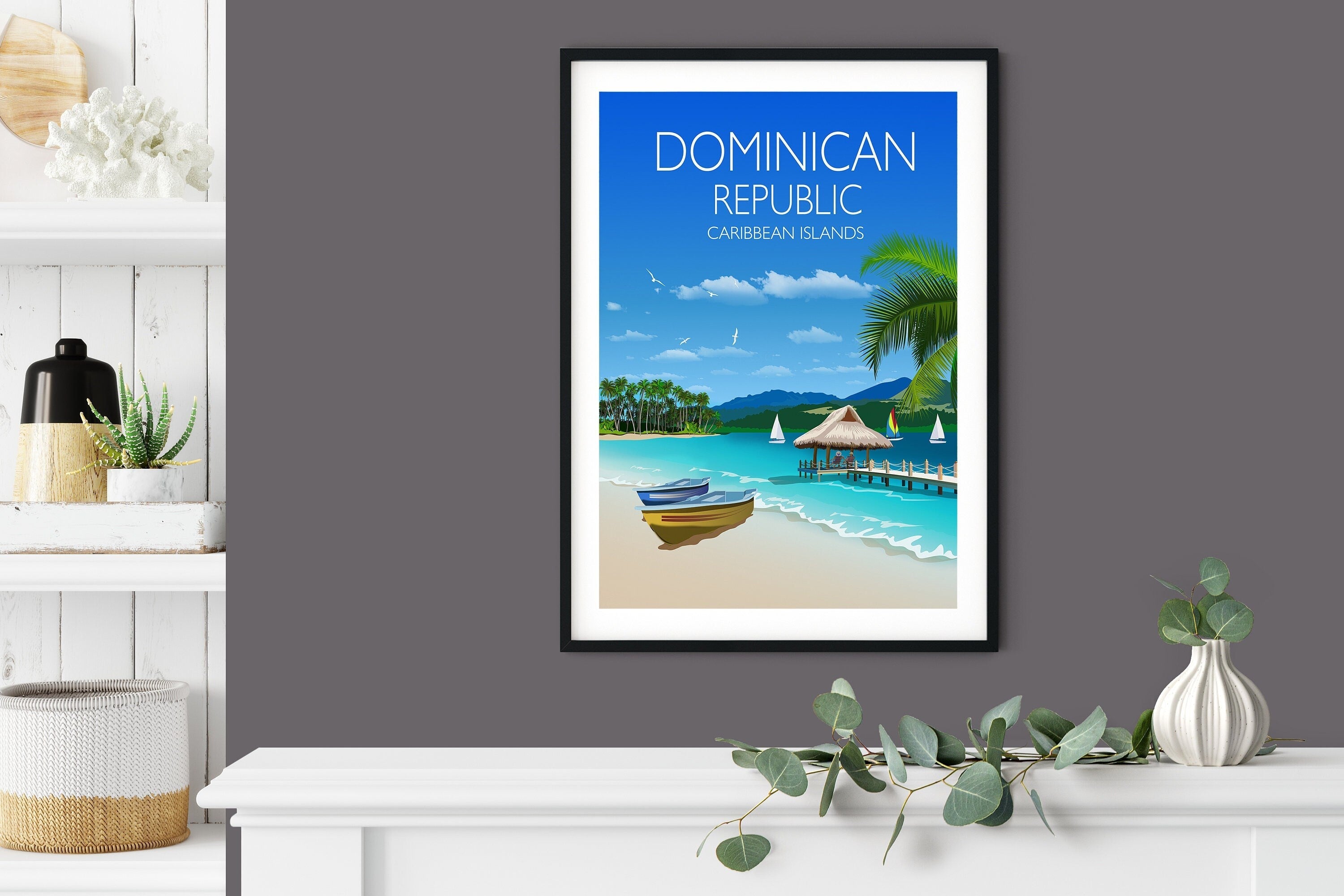 Dominican Republic Travel Poster, Travel Print of Dominican Republic, Caribbean, Travel Poster, Dominican Republic Print NQ Media Designs