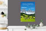 Dolomites Travel Poster, Traditional travel print - Dolomites, Italy NQ Media Designs