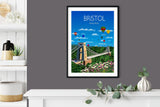 Bristol Travel Print, Bristol Poster, Bristol,England, UK Travel Poster NQ Media Designs