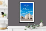 Milan Travel Poster, Travel Print of Milan, City of Milan, Italy, Italy Travel Poster NQ Media Designs