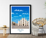 Milan Travel Poster, Travel Print of Milan, City of Milan, Italy NQ Media Designs