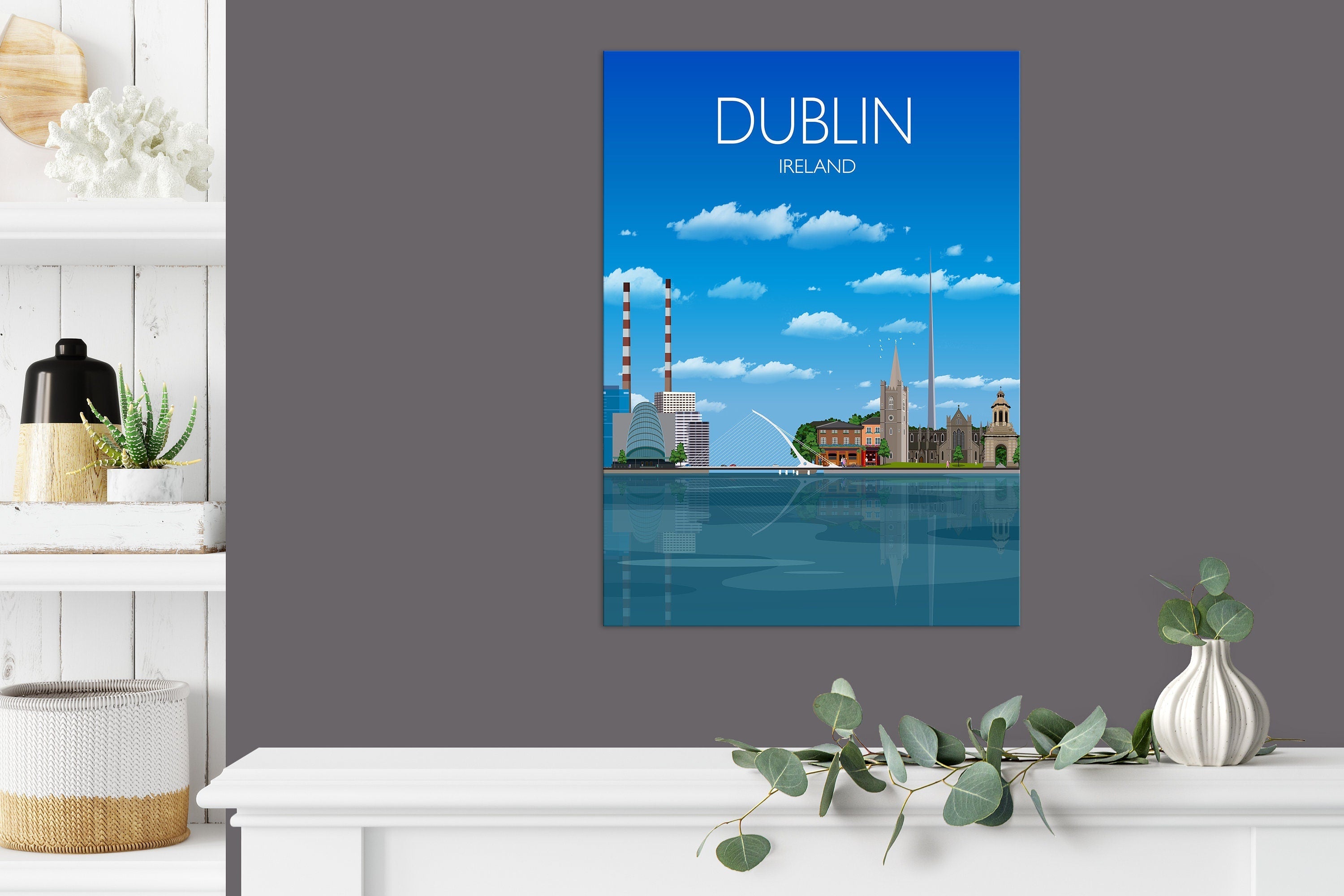 Dublin Travel Print, Dublin Poster, Dublin, Ireland, Ireland Travel Poster NQ Media Designs