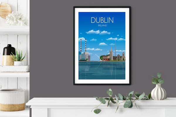Dublin Travel Print, Dublin Poster, Dublin, Ireland, Ireland Travel Poster
