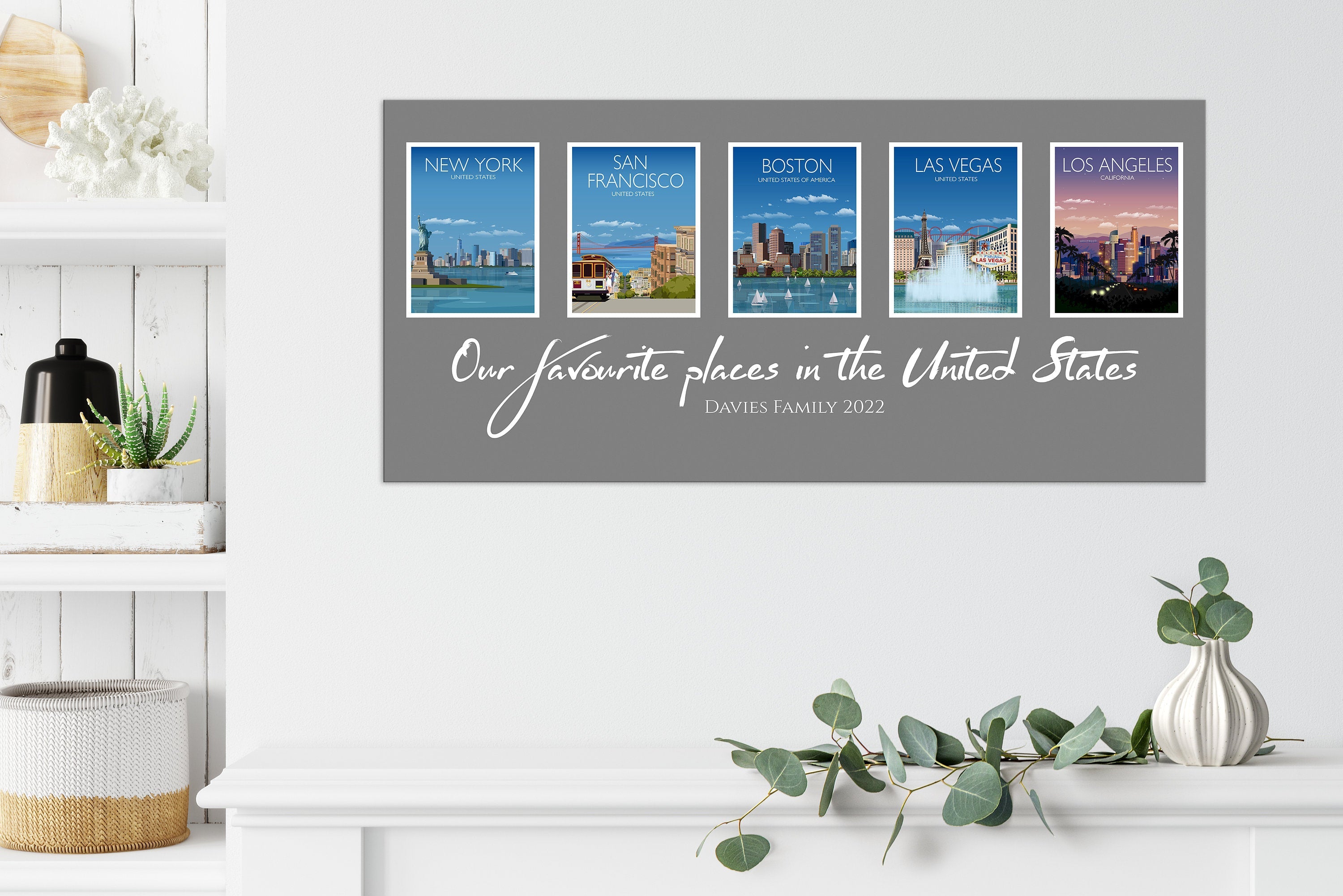 Travel Prints Collage | Travel Posters Collage | Birthday Gift | Mothers Day gift | Honeymoon gift | Wedding gift NQ Media Designs