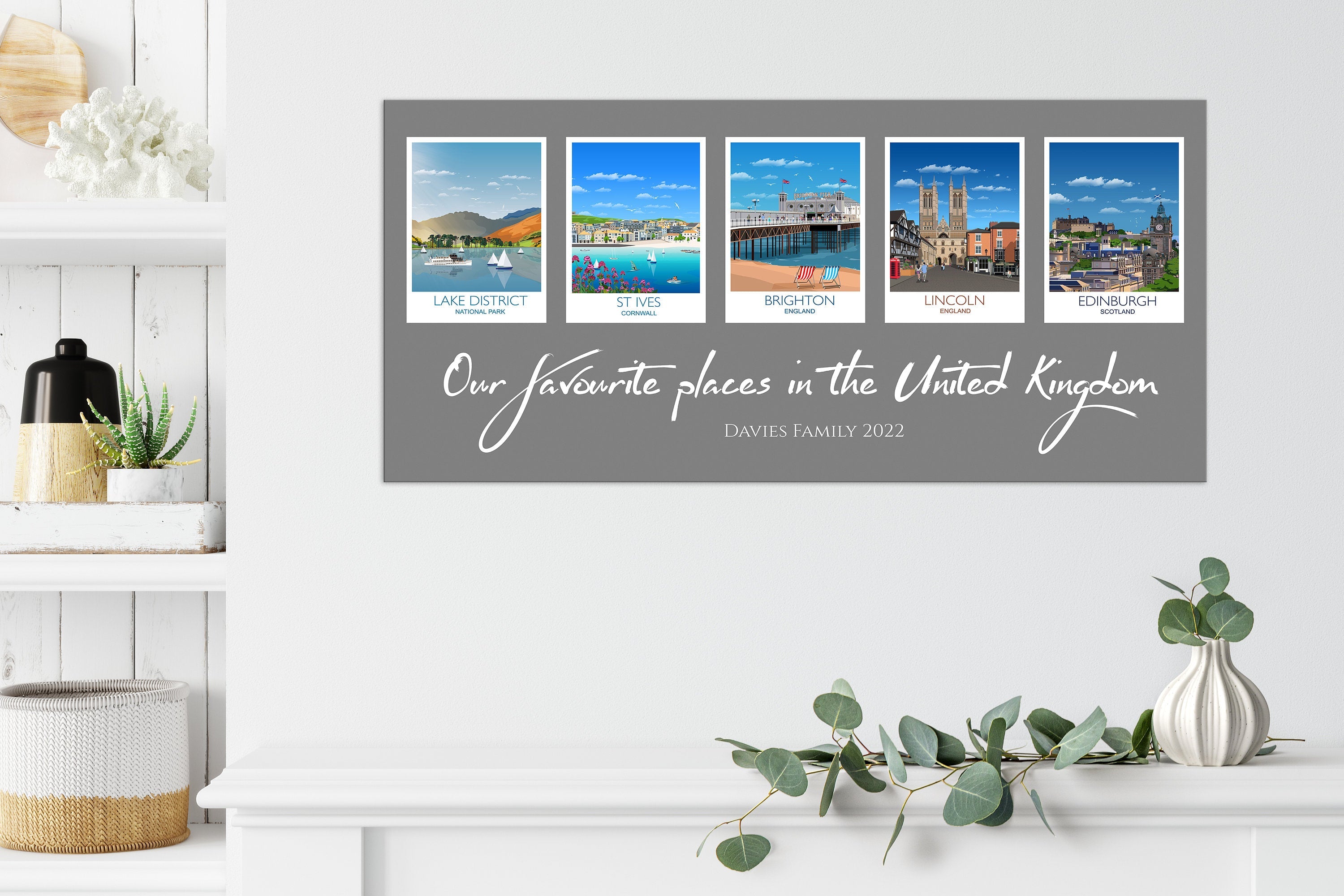 Travel Poster Collage | Travel Prints Collage | Birthday Gift | Mothers Day gift | Honeymoon gift | Wedding gift NQ Media Designs