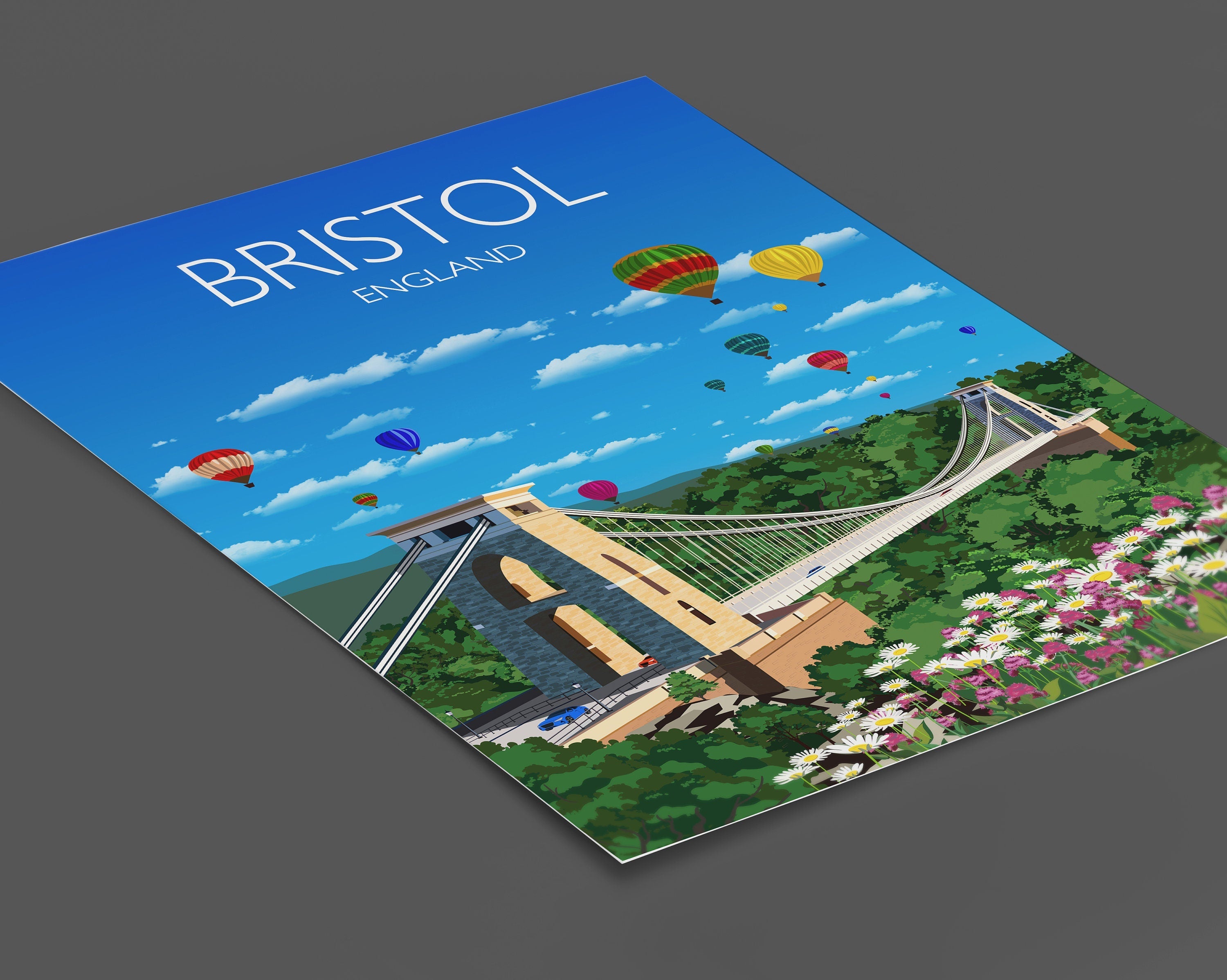 Bristol Travel Print, Bristol Poster, Bristol,England, UK Travel Poster NQ Media Designs