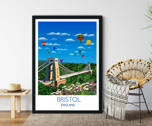 Bristol Travel Poster, Travel Print of Bristol,England, UK