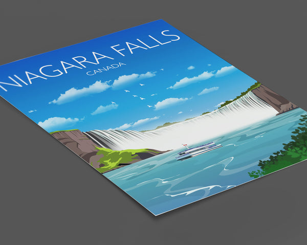 Niagara Falls Travel Poster, Travel Print of Niagara Falls, Niagara Falls, Ontario, Canada