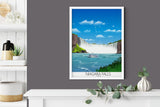 Niagara Falls Travel Poster, Travel Print of Niagara Falls, Niagara Falls, Ontario, Canada NQ Media Designs