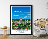 Canterbury Travel Poster, Travel Print of Canterbury, Kent, England, UK NQ Media Designs