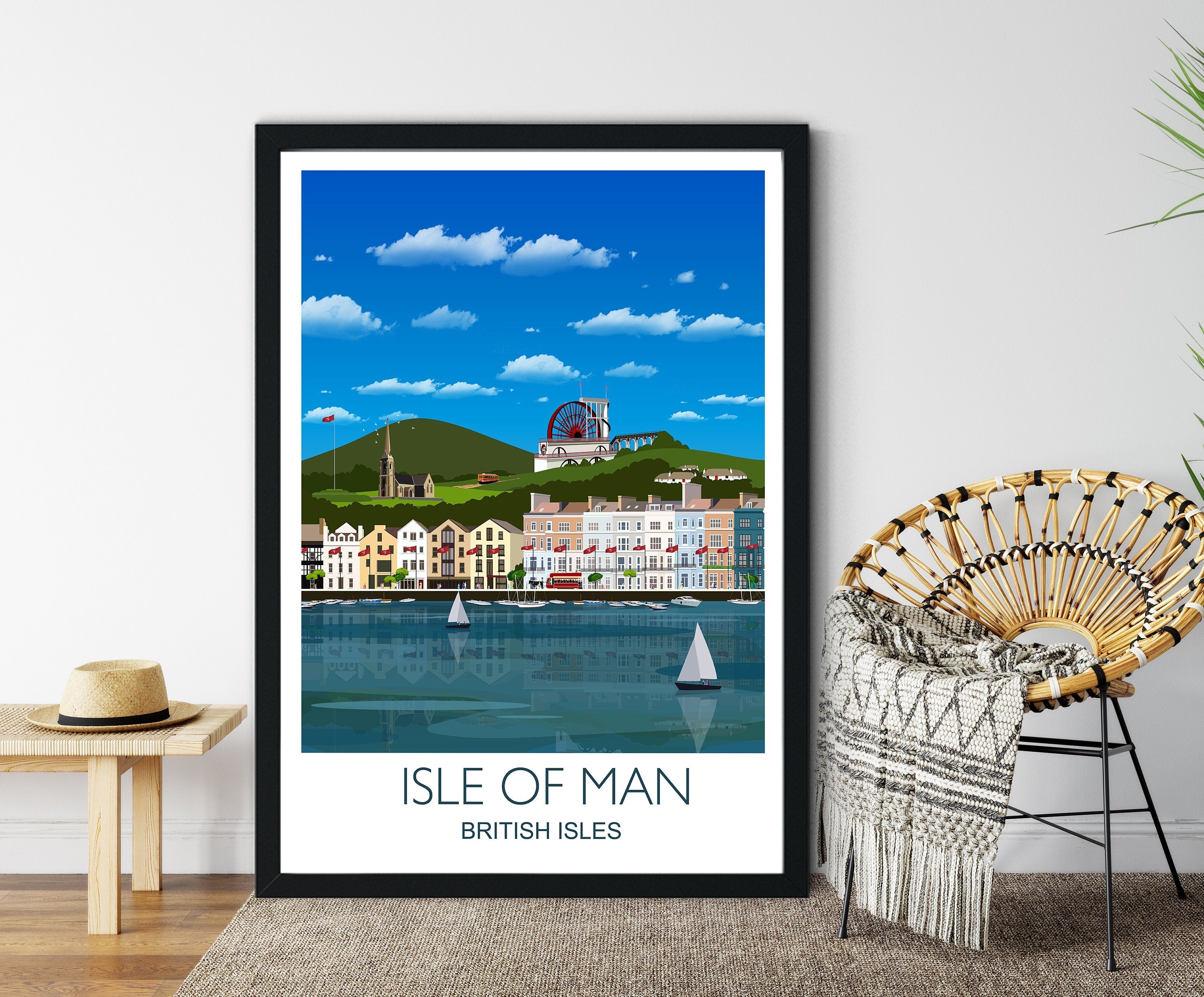 Isle of Man Travel Poster, Travel Print of Isle of Man, Isle of Man, British Isles NQ Media Designs