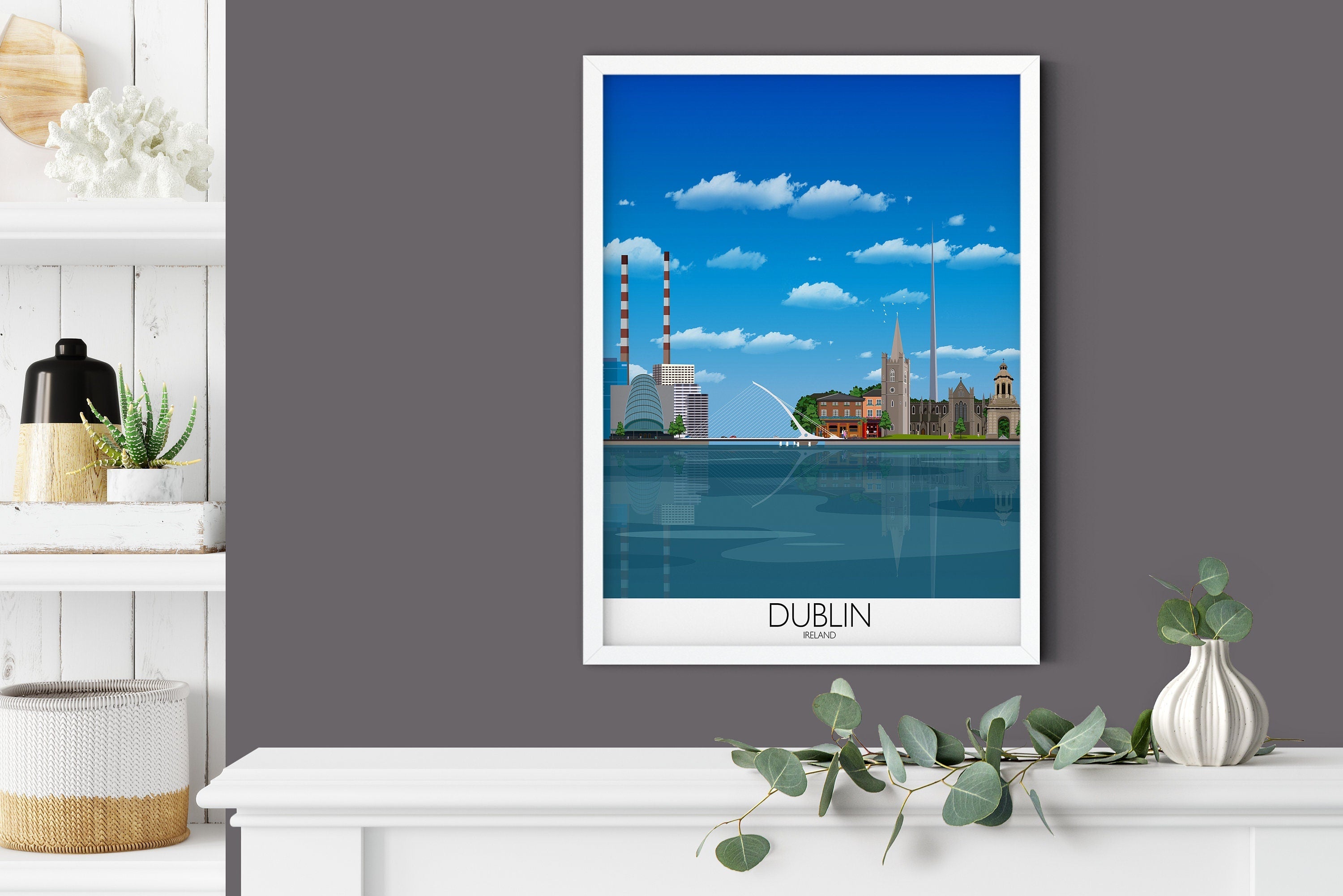 Dublin Travel Print, Dublin Poster, Dublin, Ireland, Ireland Travel Poster NQ Media Designs