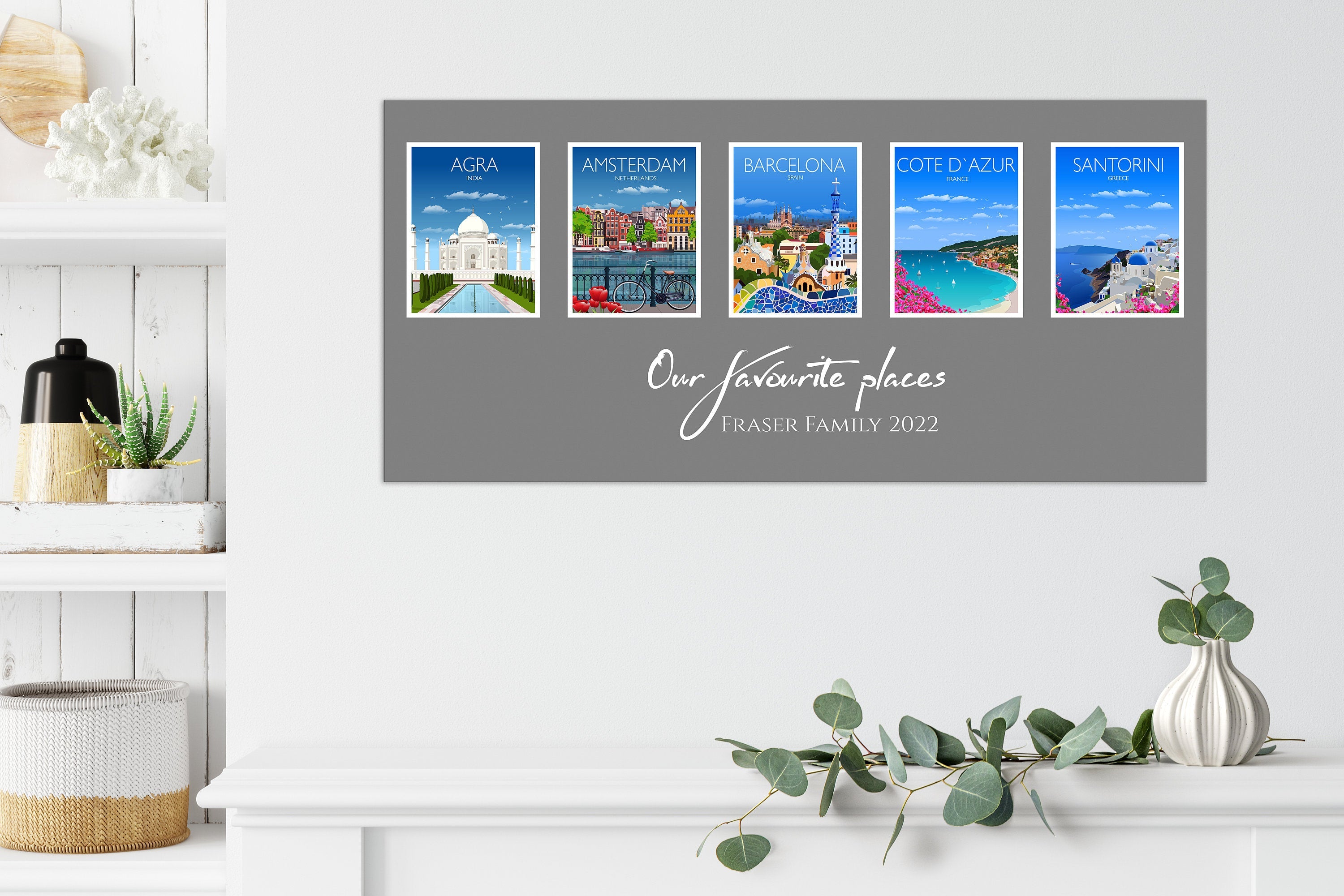 Travel Prints Collage | Travel Posters Collage | Birthday Gift | Mothers Day gift | Honeymoon gift | Wedding gift NQ Media Designs