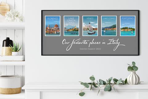 Travel Prints Collage | Travel Posters Collage | Birthday Gift | Mothers Day gift | Honeymoon gift | Wedding gift
