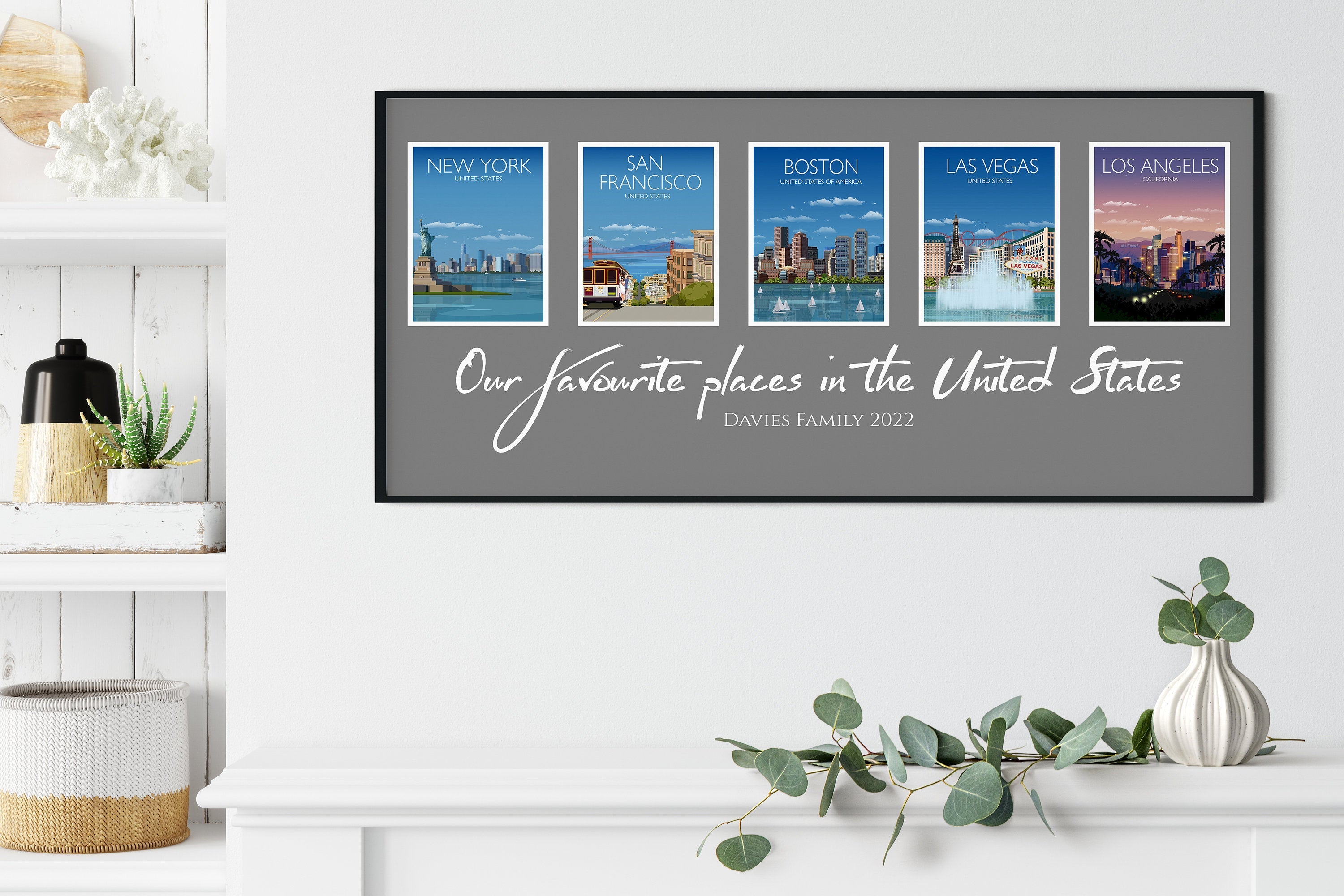 Travel Prints Collage | Travel Posters Collage | Birthday Gift | Mothers Day gift | Honeymoon gift | Wedding gift NQ Media Designs