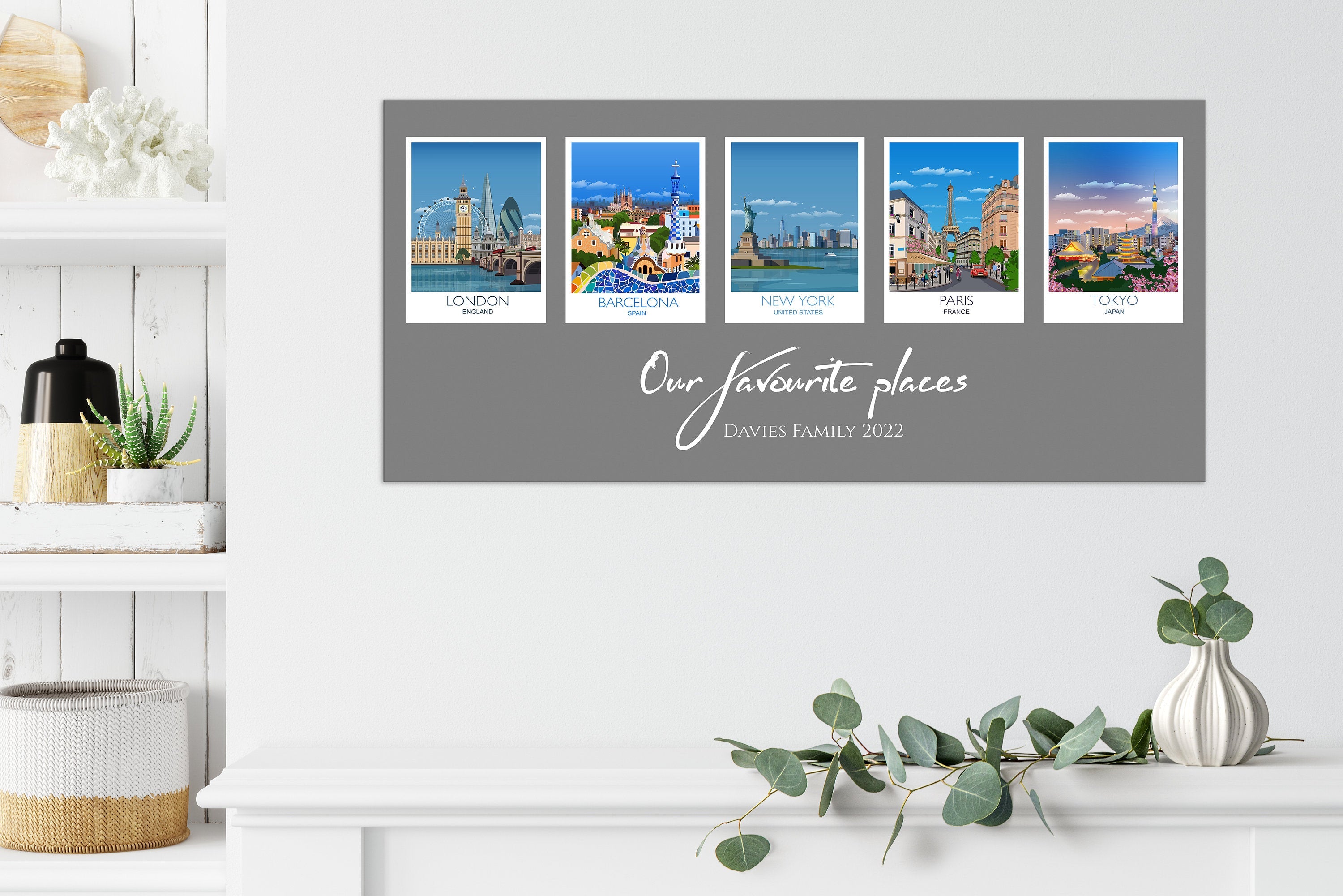 Travel Poster Collage | Travel Prints Collage | Birthday Gift | Mothers Day gift | Honeymoon gift | Wedding gift NQ Media Designs