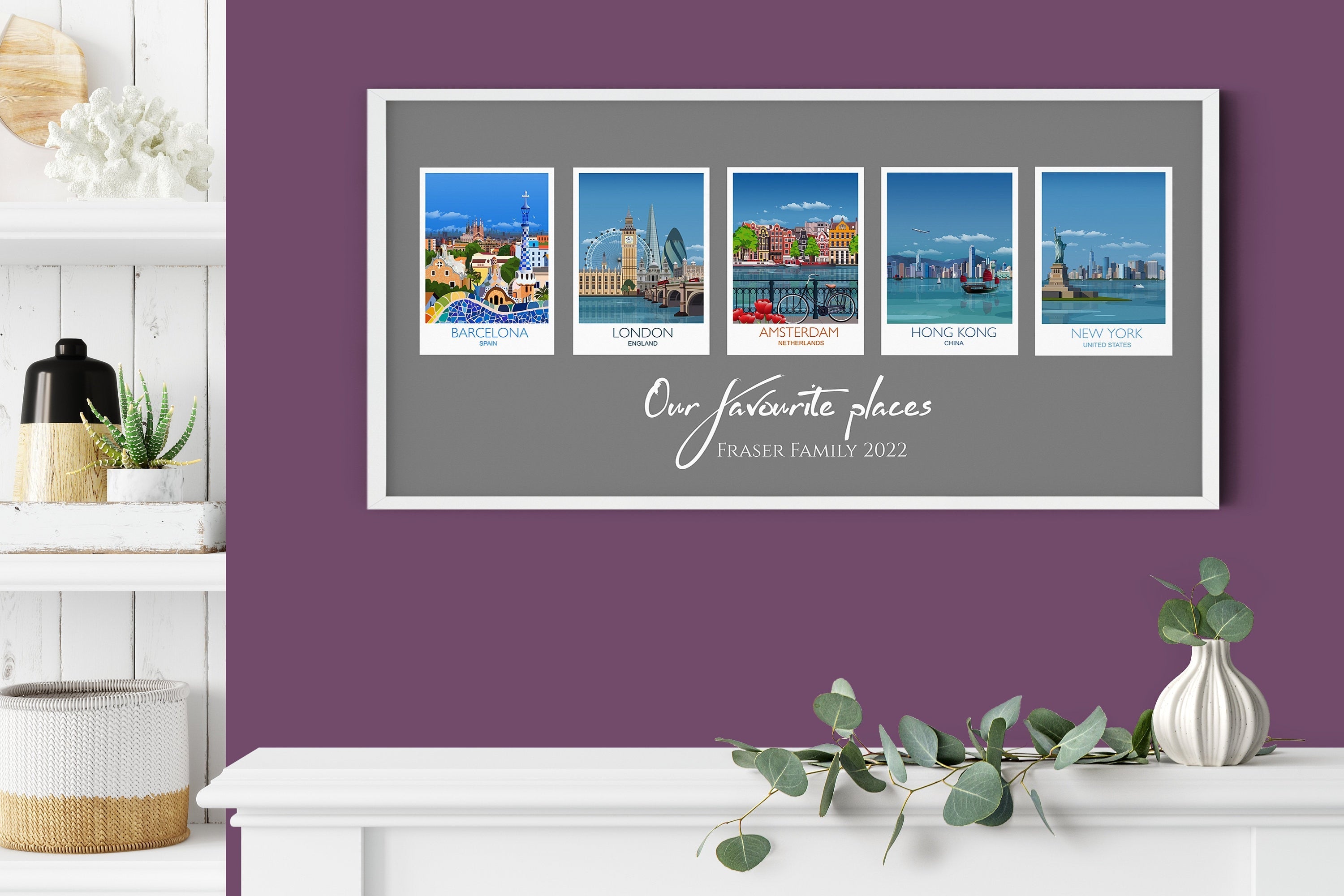 Travel Poster Collage | Travel Prints Collage | Birthday Gift | Mothers Day gift | Honeymoon gift | Wedding gift NQ Media Designs