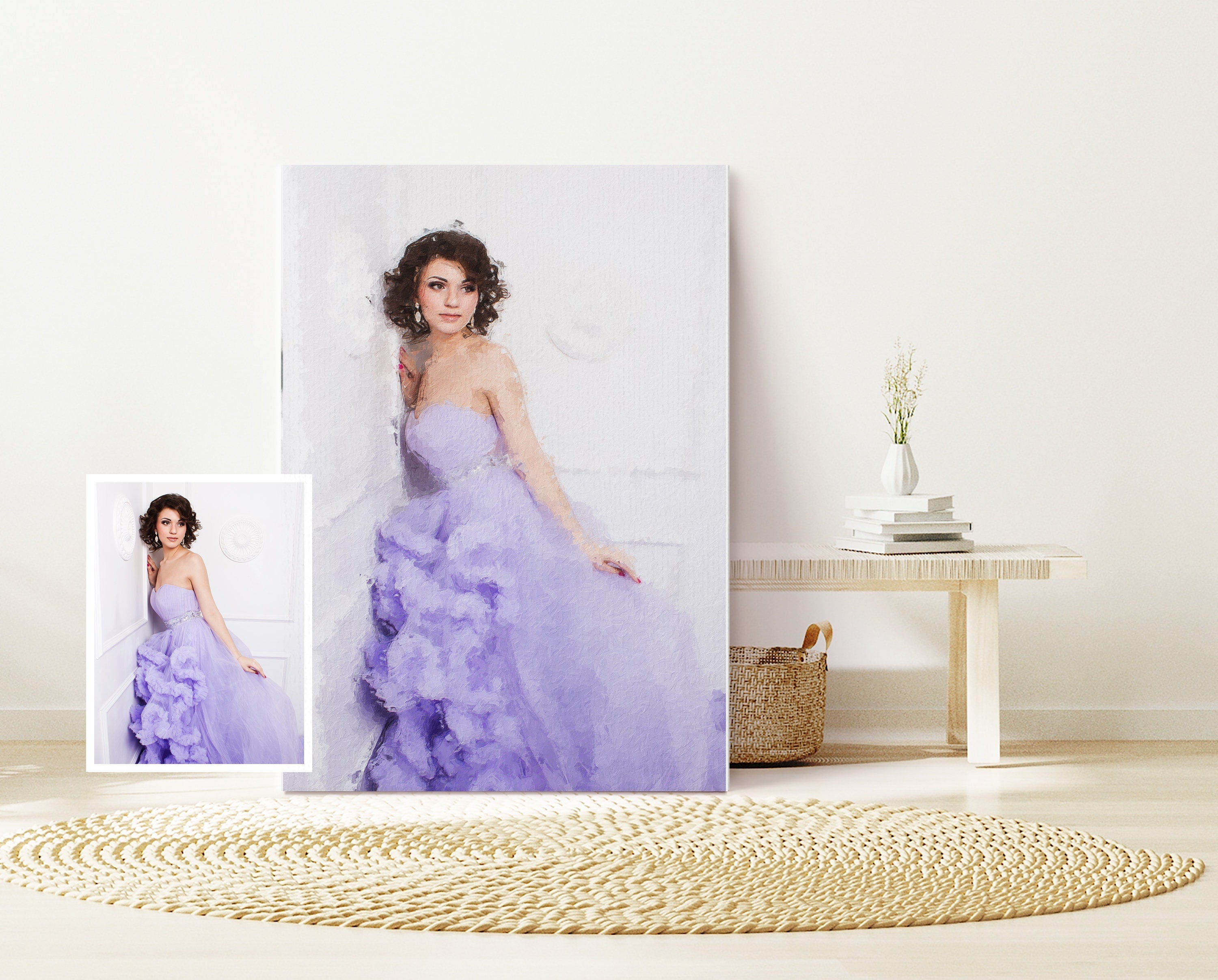 Custom Portrait Painting from your Photo, Personalized Family Painting, Custom Couple Portrait, Digital Print on Canvas, Birthday Gift NQ Media Designs