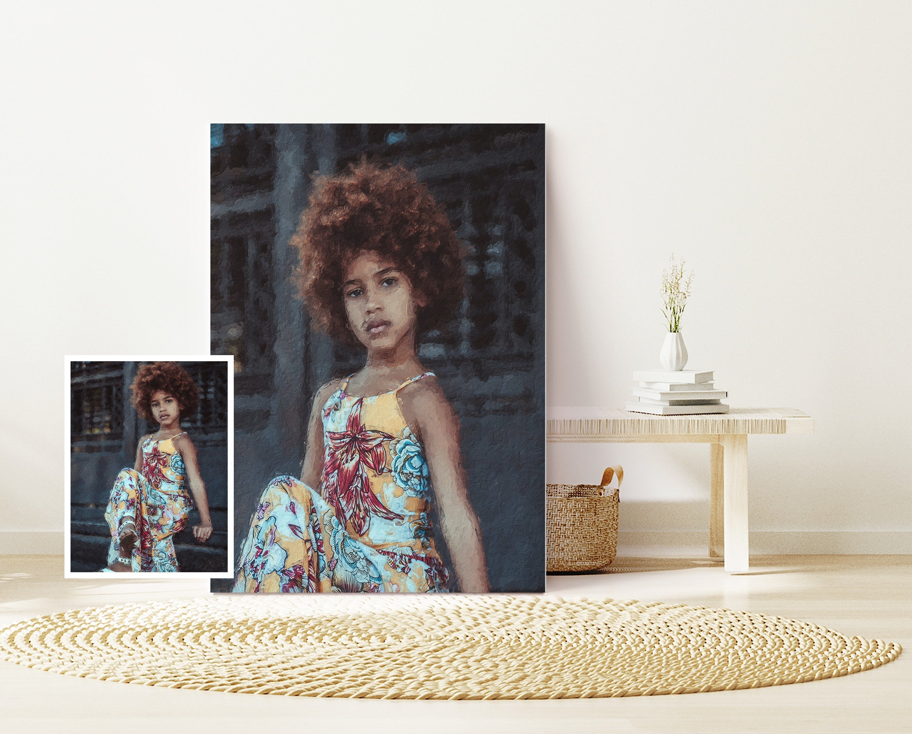 Portrait Painting from your Photo, Personalized Wedding Anniversary Painting, Custom Couple Portrait, Digital Print on Canvas, Family gift NQ Media Designs