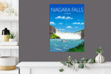 Niagara Falls Travel Poster, Travel Print of Niagara Falls, Niagara Falls, Ontario, Canada NQ Media Designs