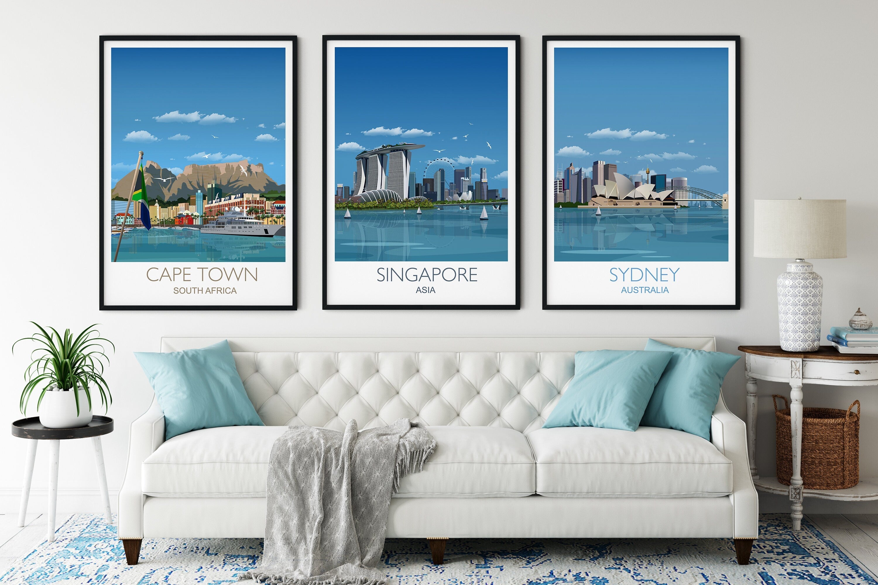 Travel Print Gift Set, 6 Travel Wall Art Prints | City Prints | Adventure Travel Wall Art Gifts | Barcelona, London, New York and many more! NQ Media Designs