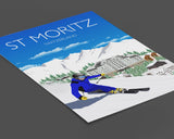 St Moritz Travel Poster, Travel Print of St Moritz, St Moritz, Switzerland NQ Media Designs