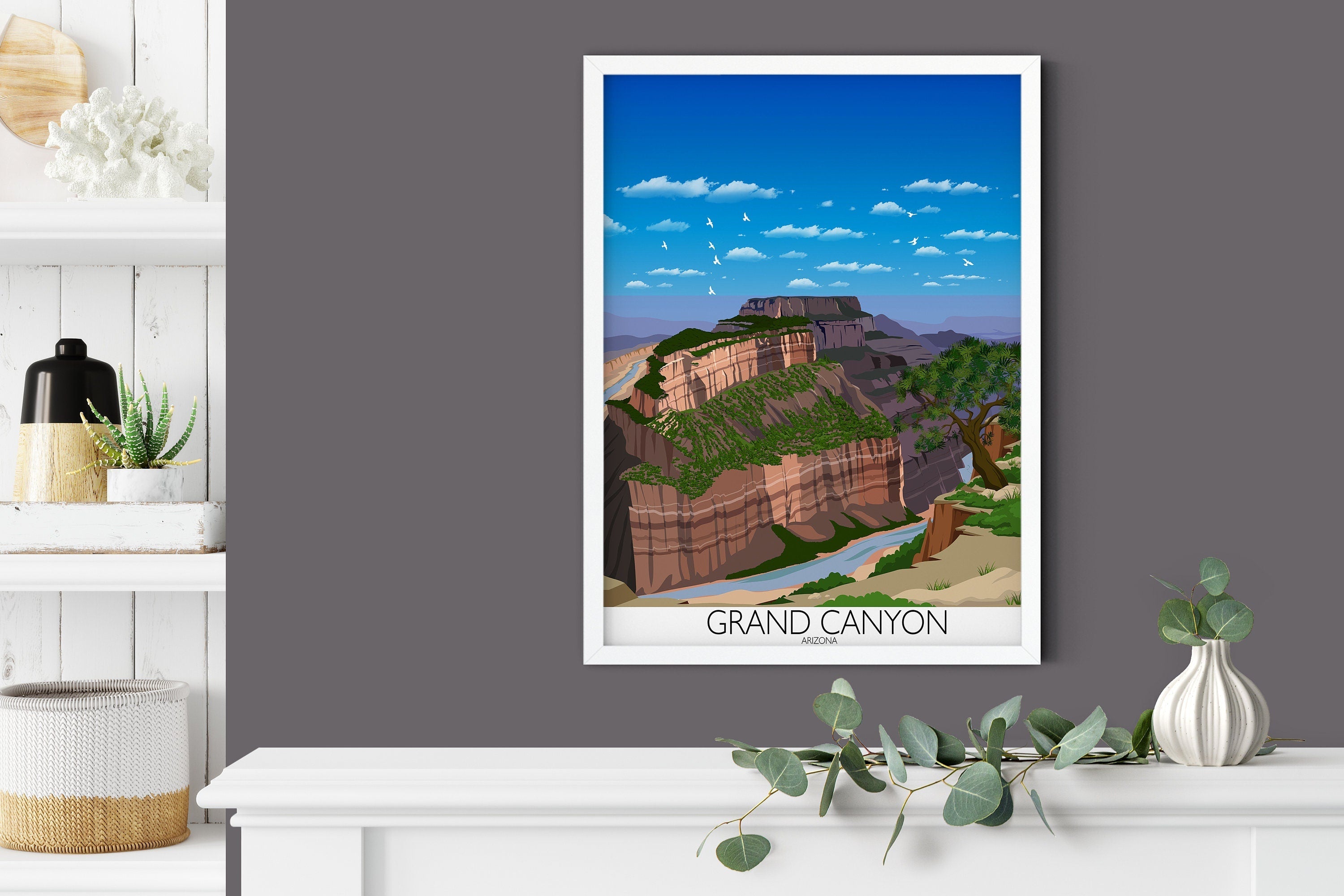 Grand Canyon Travel Poster, Travel Print of Grand Canyon, Grand Canyon, Arizona, USA NQ Media Designs