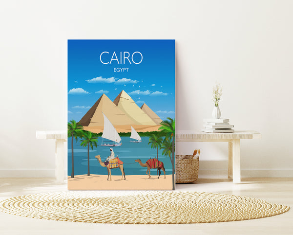Cairo Travel Poster, Travel Print of Cairo, Cairo, Pyramids, Egypt