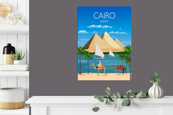 Cairo Travel Poster, Travel Print of Cairo, Cairo, Pyramids, Egypt
