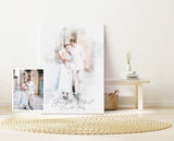Watercolor Couple Portrait from Photo, Custom Wedding Anniversary Gift for Wife Husband Parents, Engagement Gift for Friend, Unique Wall Art NQ Media Designs