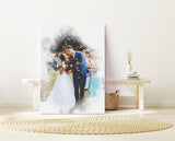 Wedding Anniversary Gift for Wife Husband, Watercolour Couple Portrait Painting from Photo, Engagement Gift, 1st Anniversary Gift, Wall Art NQ Media Designs