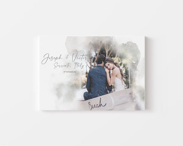 Wedding Anniversary Gift for Wife Husband, Watercolour Couple Portrait Painting from Photo, Engagement Gift, 1st Anniversary Gift, Wall Art