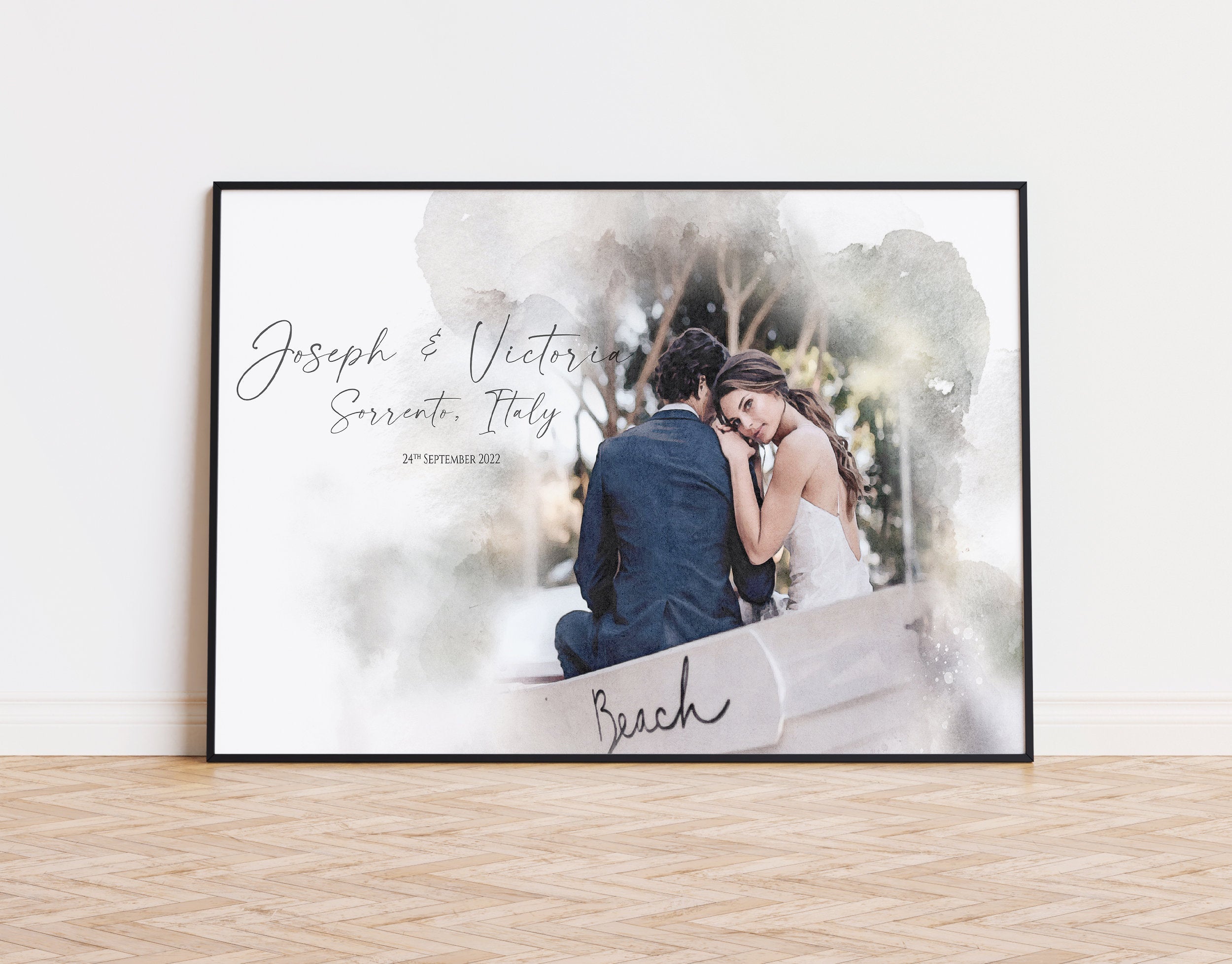 Wedding Anniversary Gift for Wife Husband, Watercolour Couple Portrait Painting from Photo, Engagement Gift, 1st Anniversary Gift, Wall Art NQ Media Designs