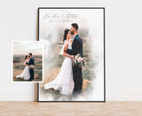 Wedding Anniversary Gift for Wife Husband, Watercolour Couple Portrait Painting from Photo, Engagement Gift, 1st Anniversary Gift, Wall Art NQ Media Designs