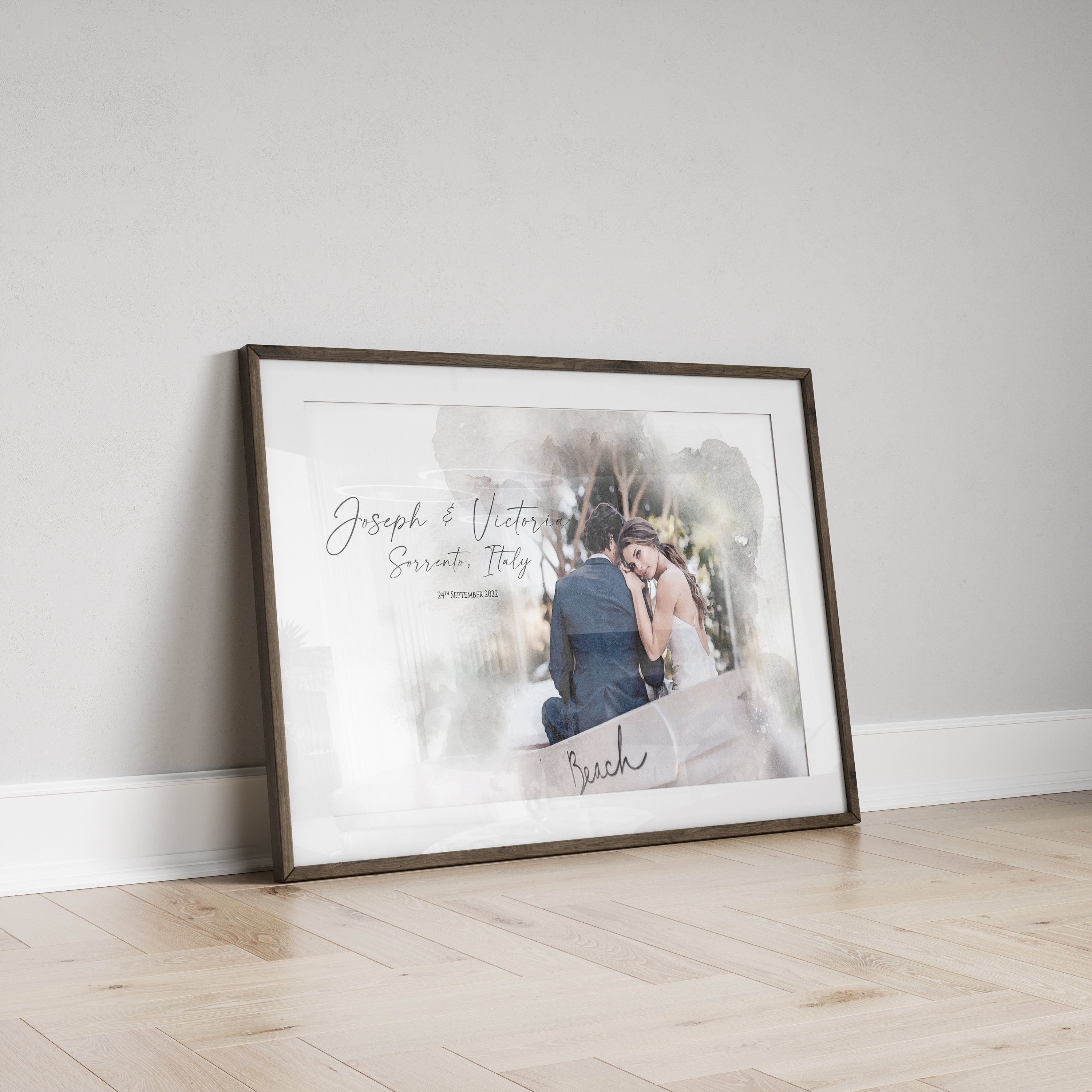 Wedding Anniversary Gift for Wife Husband, Watercolour Couple Portrait Painting from Photo, Engagement Gift, 1st Anniversary Gift, Wall Art NQ Media Designs