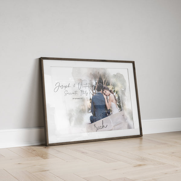 Wedding Anniversary Gift for Wife Husband, Watercolour Couple Portrait Painting from Photo, Engagement Gift, 1st Anniversary Gift, Wall Art