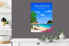 Mauritius Travel Poster, Travel Print of Mauritius, Indian Ocean