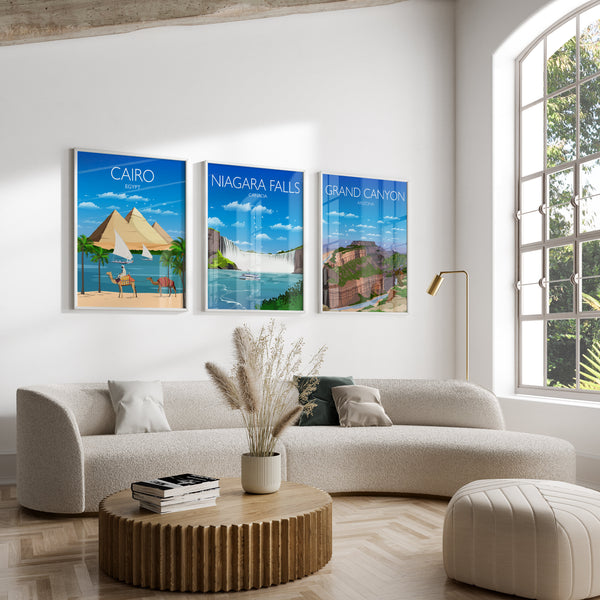 Cairo Travel Poster, Travel Print of Cairo, Cairo, Pyramids, Egypt