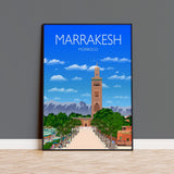 Marrakesh Travel Poster, Travel Print of Marrakesh, Marrakesh Morocco NQ Media Designs