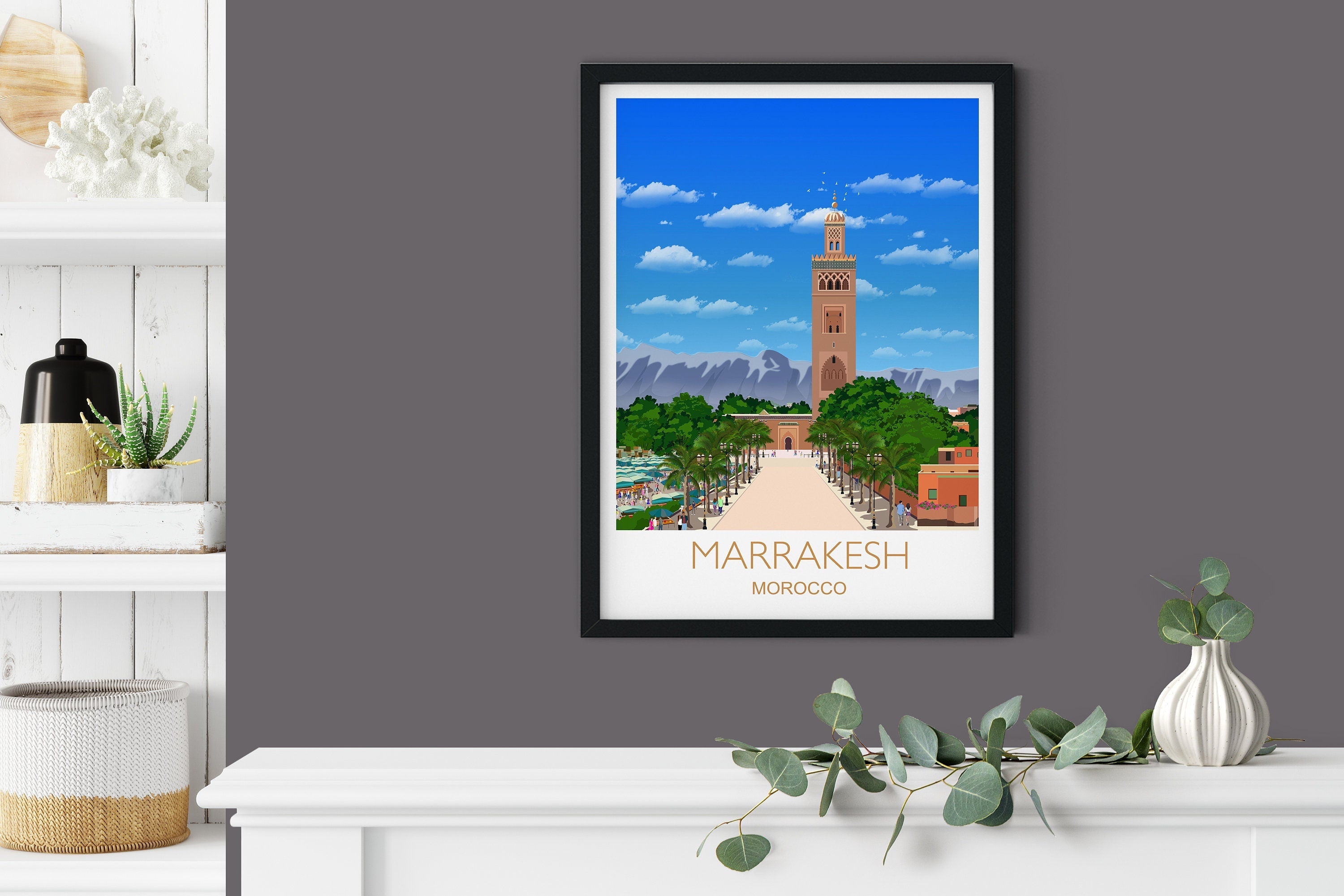 Marrakesh Travel Poster Travel Print of Marrakesh, Marrakesh, Morocco NQ Media Designs