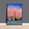 Bangkok Travel Poster, Travel Print of Bangkok, Bangkok Thailand NQ Media Designs