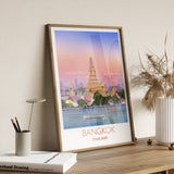 Bangkok Travel Poster, Travel Print of Bangkok, Bangkok, Thailand NQ Media Designs
