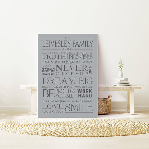 Personalised family rules poster, Family Rules Print, Family word art, Gift for family, Mothers Day Gift, Birthday Gift