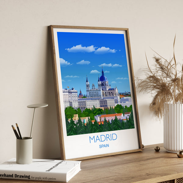 Madrid Travel Print, Travel Poster of Madrid, Madrid, Spain