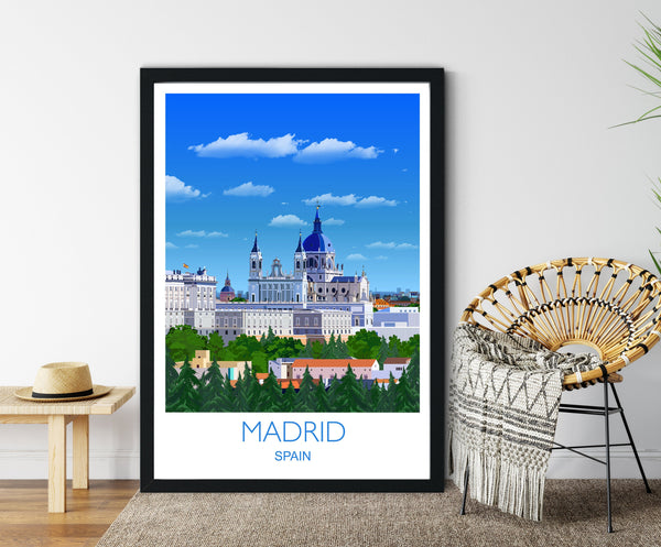 Madrid Travel Print, Travel Poster of Madrid, Madrid, Spain