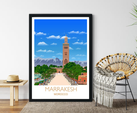Marrakesh Travel Poster Travel Print of Marrakesh, Marrakesh, Morocco