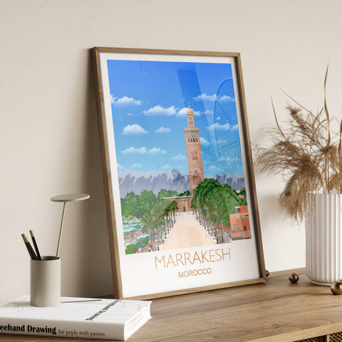 Marrakesh Travel Poster Travel Print of Marrakesh, Marrakesh, Morocco