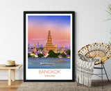 Bangkok Travel Poster, Travel Print of Bangkok, Bangkok, Thailand NQ Media Designs