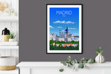 Madrid Travel Poster, Travel Print of Madrid, Madrid Spain NQ Media Designs